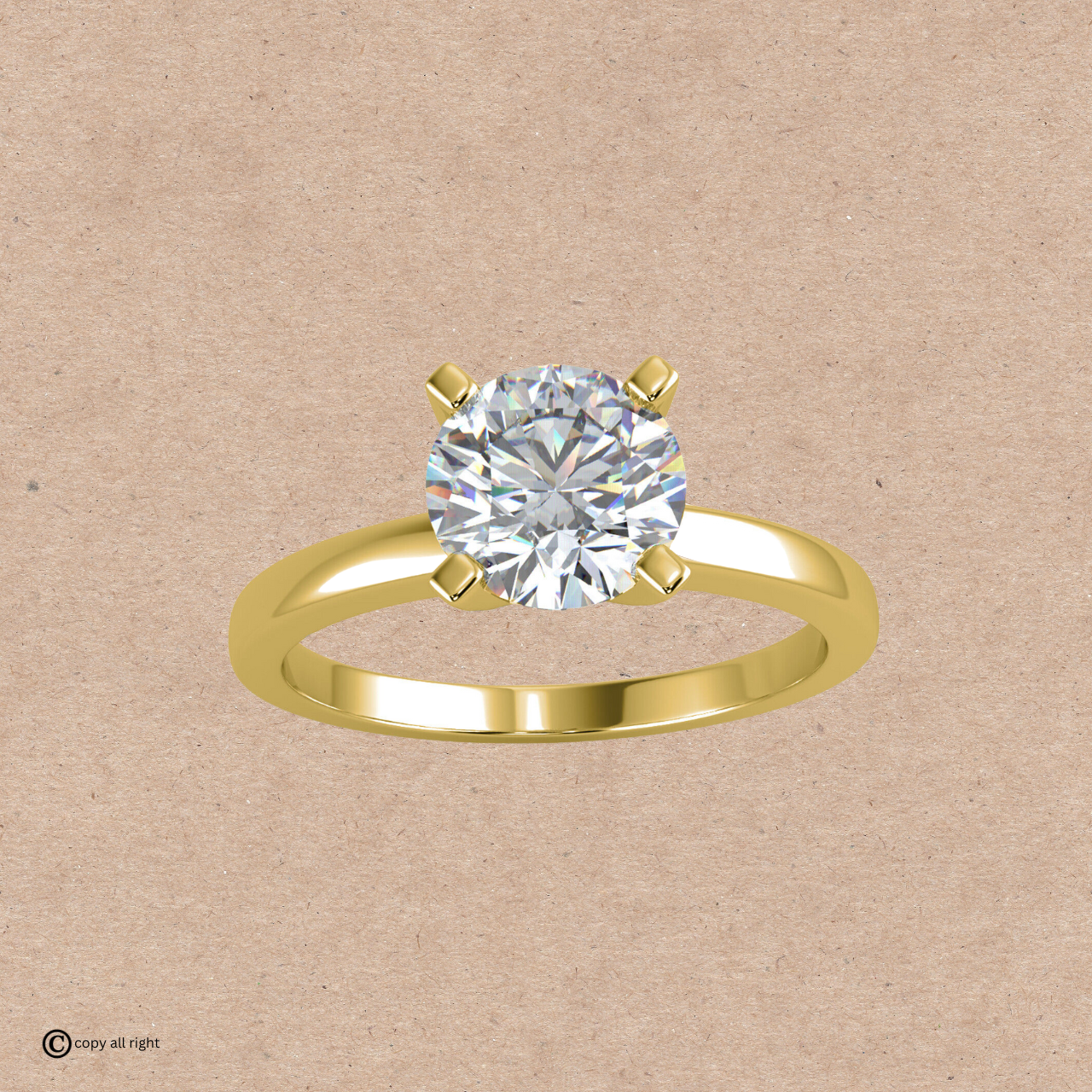 4 Prong Solitaire 1.00ct Real Lab Grown Diamond Engagement ring by BlackJack