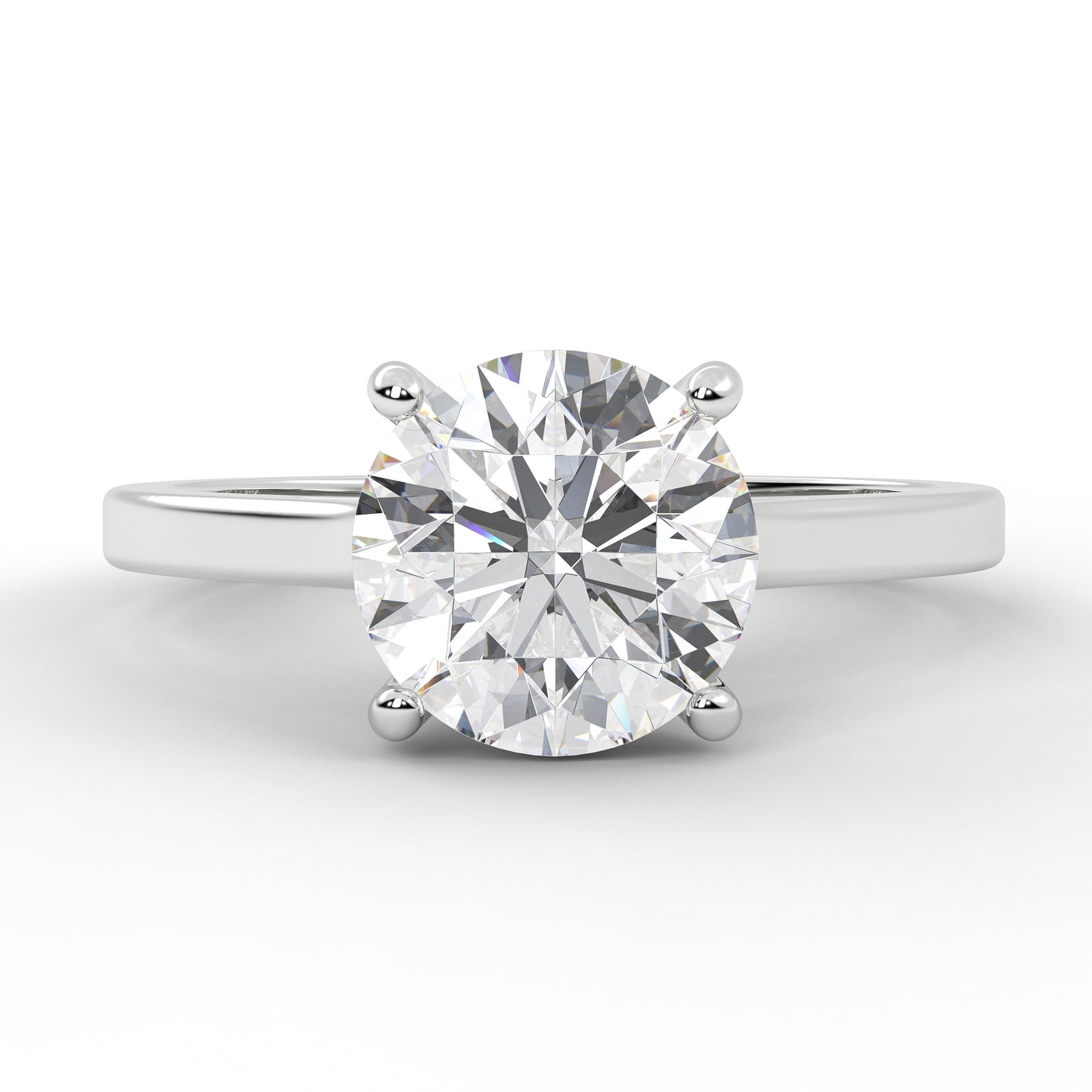 1.50 Carat Lab-Grown Diamond Solitaire Engagement Ring – Round Cut in 14K White Gold