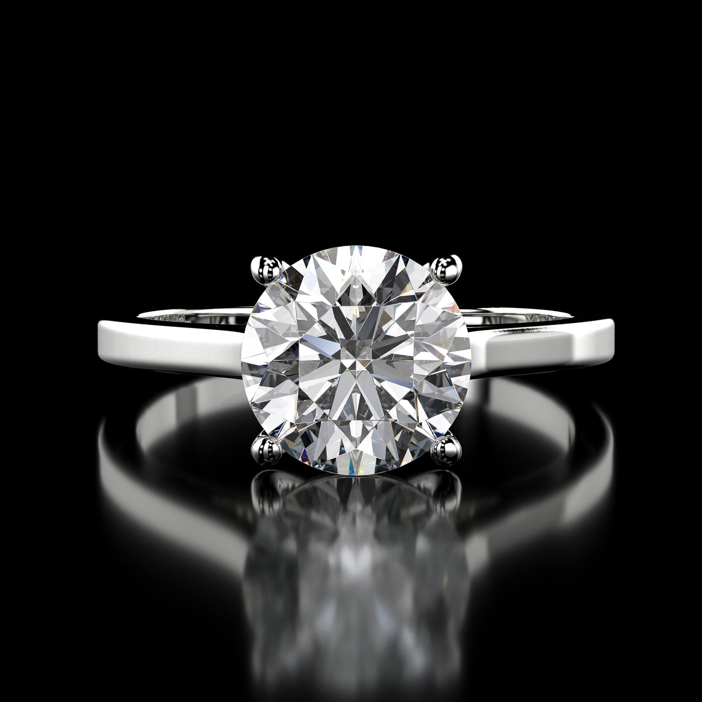 1.50 Carat Lab-Grown Diamond Solitaire Engagement Ring – Round Cut in 14K White Gold