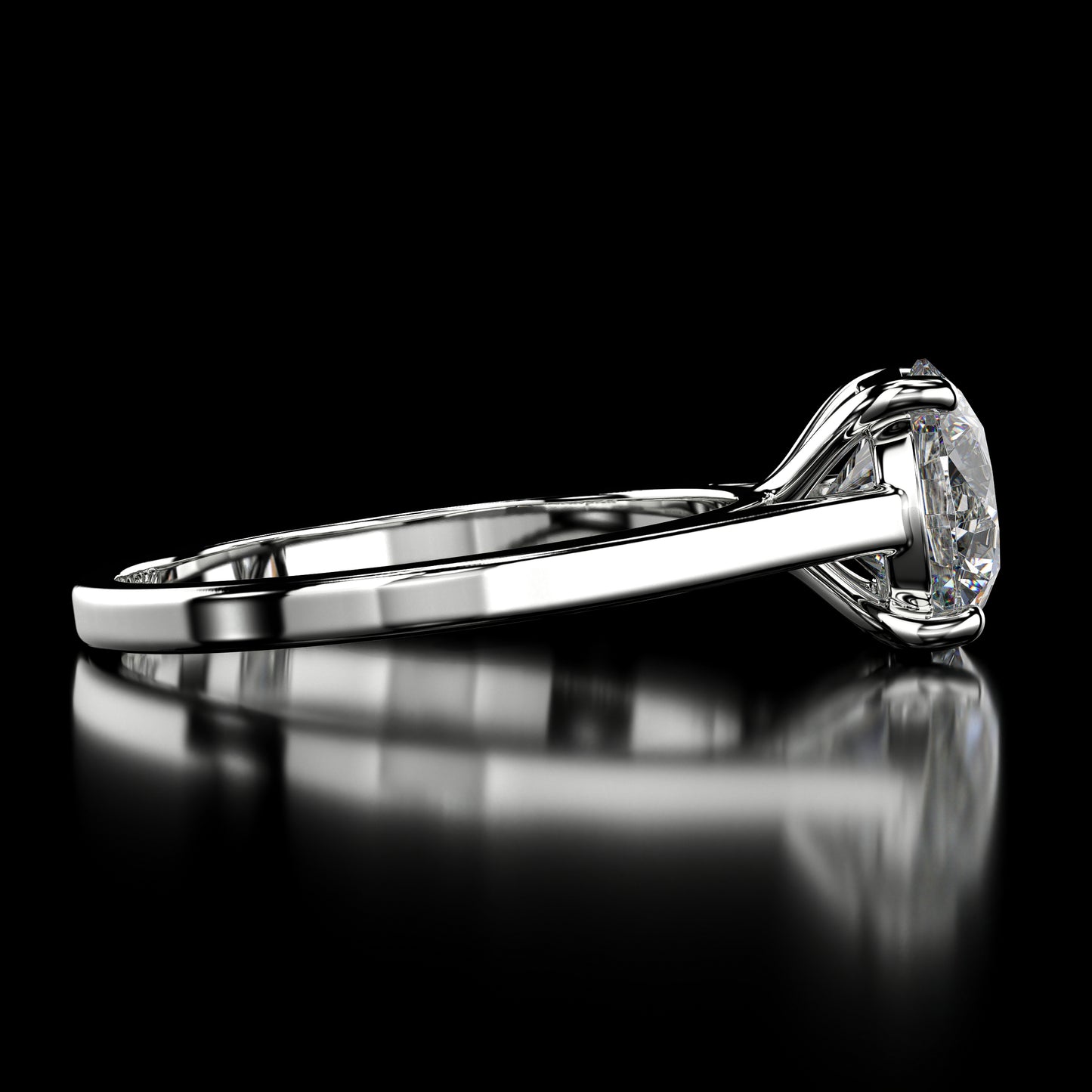 1.50 Carat Lab-Grown Diamond Solitaire Engagement Ring – Round Cut in 14K White Gold