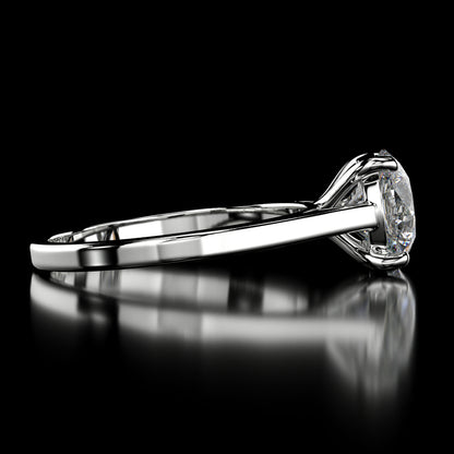 1.50 Carat Lab-Grown Diamond Solitaire Engagement Ring – Round Cut in 14K White Gold