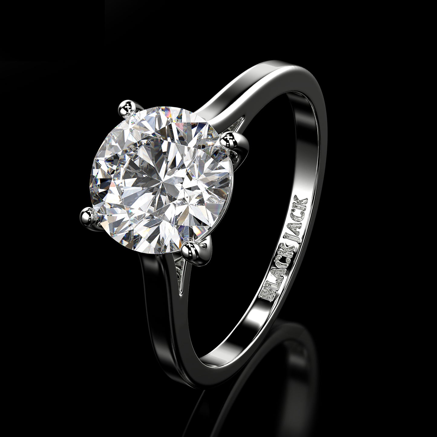 1.50 Carat Lab-Grown Diamond Solitaire Engagement Ring – Round Cut in 14K White Gold