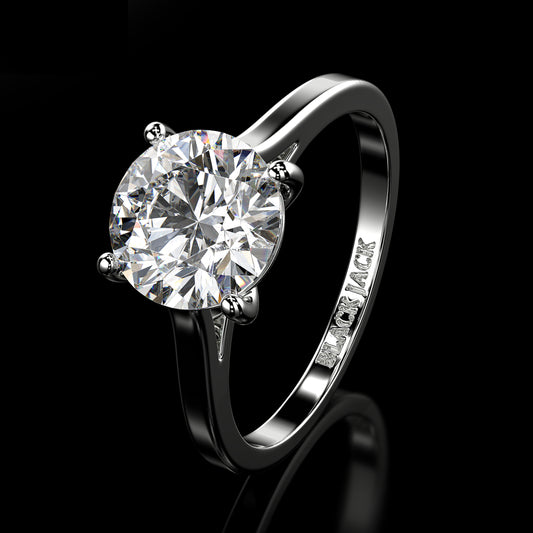 1.50 Carat Lab-Grown Diamond Solitaire Engagement Ring – Round Cut in 14K White Gold