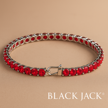 Lab Grown Ruby Tennis Bracelet – 20.00 CT Round Cut in 14K White Gold & Silver – Classic Red Gemstone Jewelry USA