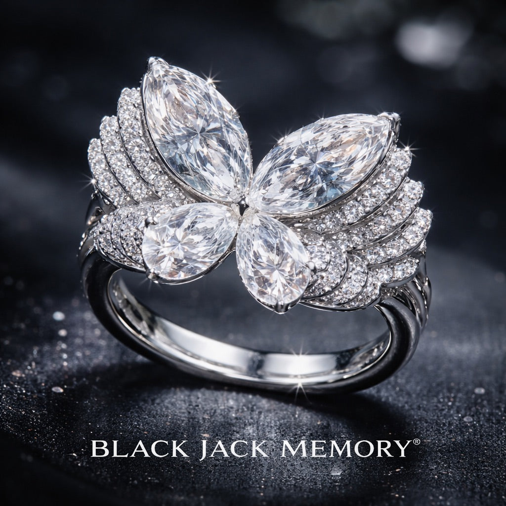 Limited Edition Memory Diamond Ring from Ashes – 3.00 CT Marquise Cluster Pet or Human Ashes to Diamond Ring in 14K White Gold