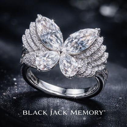 Limited Edition Memory Diamond Ring from Ashes – 3.00 CT Marquise Cluster Pet or Human Ashes to Diamond Ring in 14K White Gold