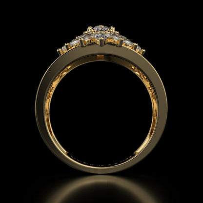 1.30 Ct. Marquise Cut Lab Grown Diamond Vintage Style Women 14K Yellow Gold Ring by Black Jack