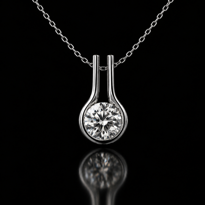 1.00 Ct Round Memory Diamond Infinity Twist Pendant Necklace in 14K White Gold Pet Cremation Memorial Jewelry Black Jack