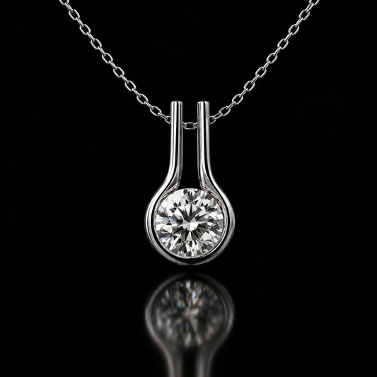 1.00 Ct Round Memory Diamond Infinity Twist Pendant Necklace in 14K White Gold Pet Cremation Memorial Jewelry Black Jack
