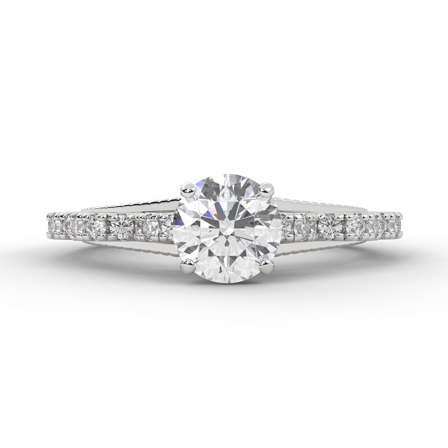1.80 Carat Lab-Grown Diamond Solitaire Engagement Ring – Round Cut in 14K White Gold