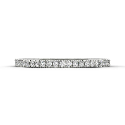 0.60 Ct Round Shape Lab Grown Diamond Band in 14K White Gold
