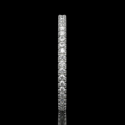 0.60 Ct Round Shape Lab Grown Diamond Band in 14K White Gold