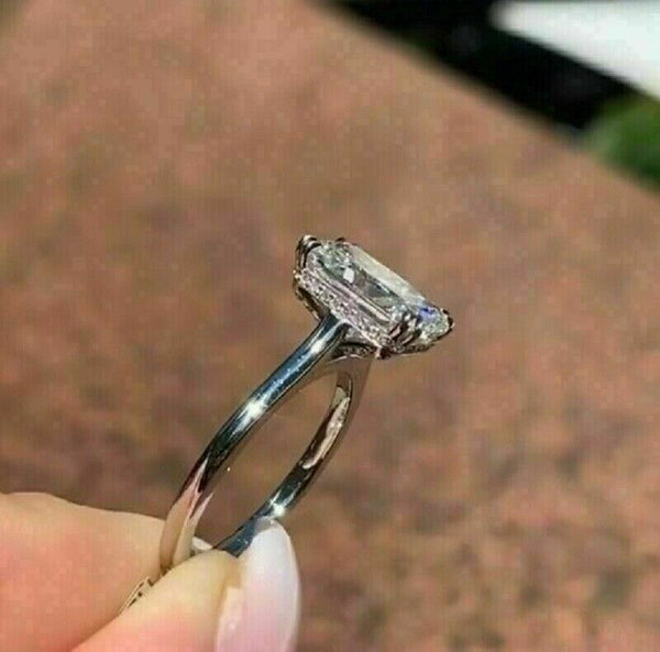 3.00 Ct. Emerald cut Moissanite Engagement Ring by Black Jack