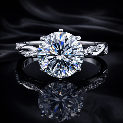 2.30 Carat Lab-Grown Diamond Twisted Infinity Pavé Engagement Ring – Round Brilliant in 14K White Gold