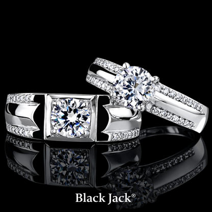 1.50 Ct Women’s Engagement Ring and 1.50 Ct Men’s Engagement Ring – Custom Memory Diamond Couple Rings – Lab-Grown Diamond from Personal Carbon in 14K Gold