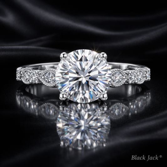 5.60 Carat Lab-Grown Diamond Vintage Halo Engagement Ring – Round Cut in 14K White Gold IGI Certified