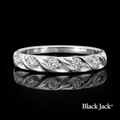 0.95 CT Lab Grown Diamond Twisted Wave Women’s Wedding Band in White Gold | Brand Authenticity Certified