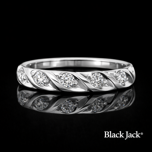 0.95 CT Lab Grown Diamond Twisted Wave Women’s Wedding Band in White Gold | Brand Authenticity Certified