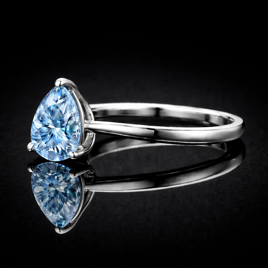 2.00 Carat Lab-Grown Diamond Solitaire Engagement Ring Pear Cut in 14K White Gold