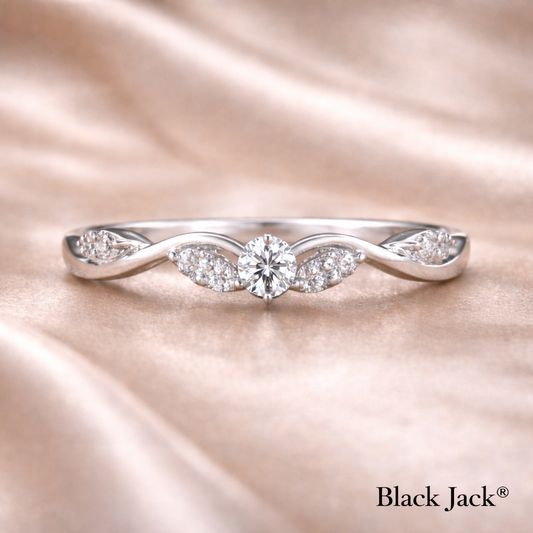 Lab Grown Round Diamond Twisted Engagement Ring in 14K White Gold (0.45 CT TW) – Brand Authority Certified