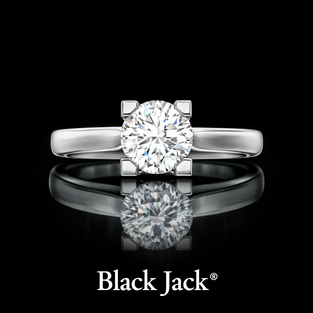 1.00 Carat Lab-Grown Diamond Engagement Ring Round Cut in 14K White Gold