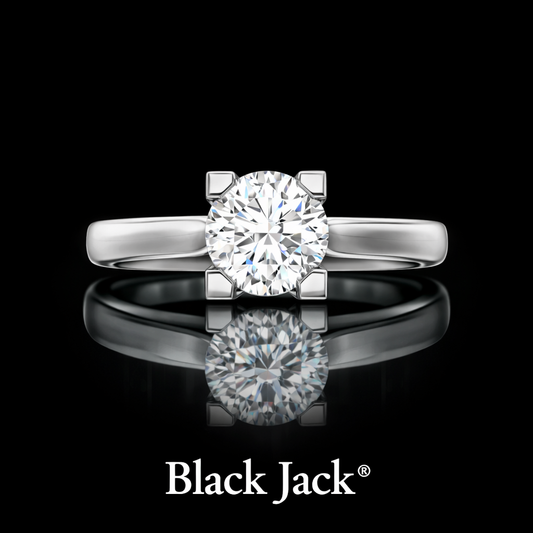 1.00 Carat Lab-Grown Diamond Engagement Ring Round Cut in 14K White Gold