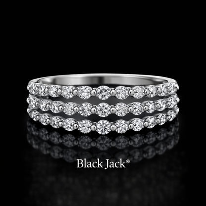 1.00 Carat Lab-Grown Diamond Women’s Wedding Band Triple Row Diamond Band in 14K White Gold