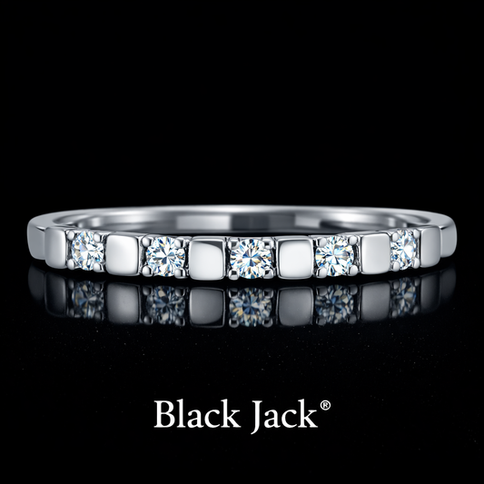 0.35 Carat Round Cut Lab-Grown Diamond Bar Set Wedding Band Ring in 925 Sterling Silver