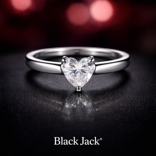 1.00 Carat Heart Cut Lab-Grown Diamond Solitaire Engagement Ring in 925 Sterling Silver