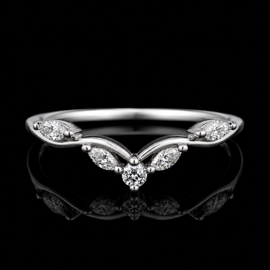 0.50 CT Human Ashes Diamond Ring Leaf Wedding Band Memory Diamond Ring 14K White Gold Black Jack