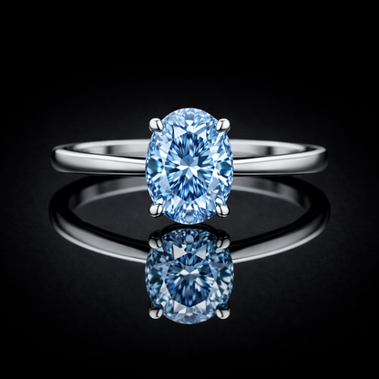 1.50 Carat Lab-Grown Diamond Solitaire Engagement Ring Oval Cut in 14K White Gold