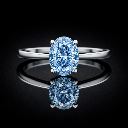 1.50 Carat Lab-Grown Diamond Solitaire Engagement Ring Oval Cut in 14K White Gold