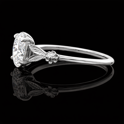 3.00 Carat Lab-Grown Diamond Solitaire Engagement Ring Oval Cut in 14K White Gold