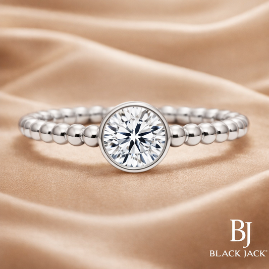 2.00 CT Lab Grown Diamond Bezel Set Engagement Ring in 14K White Gold | IGI Certified