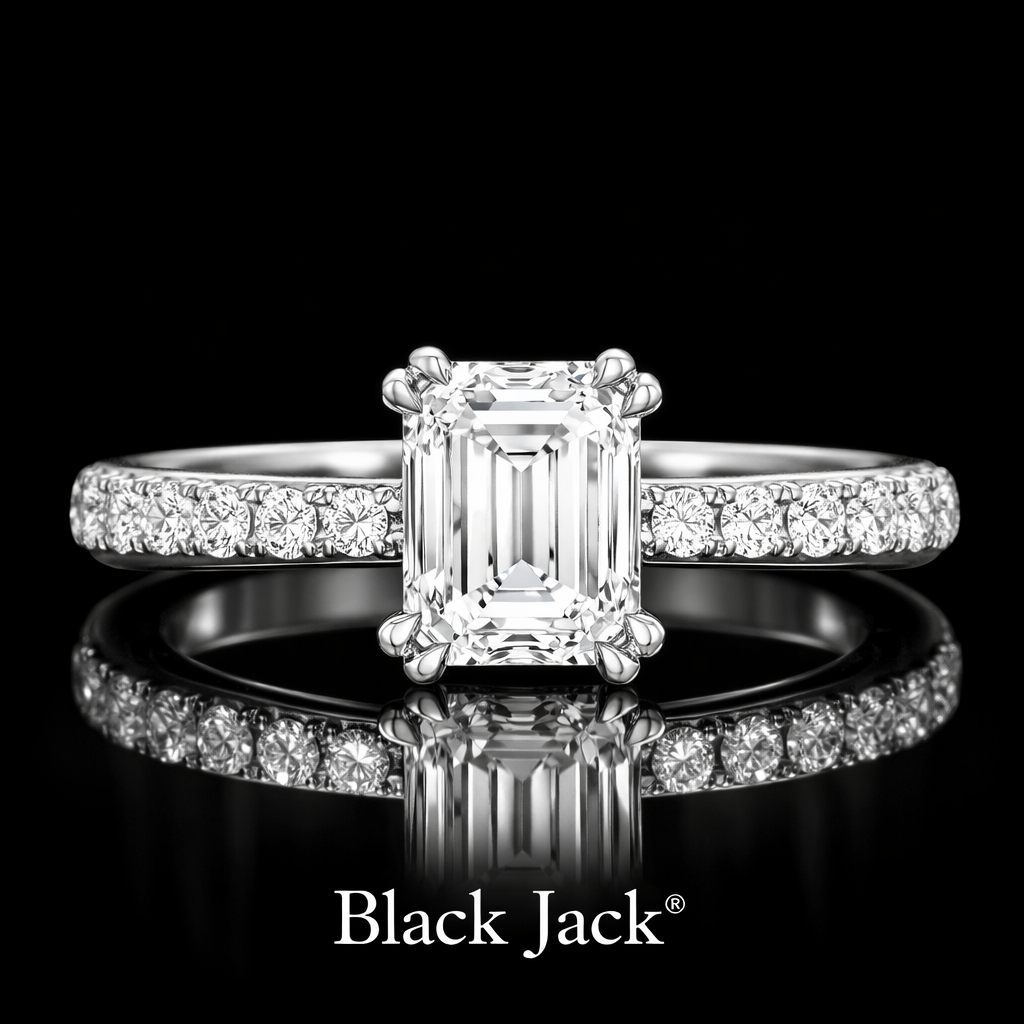 2.40 Carat Lab-Grown Diamond Engagement Ring Emerald Cut in 14K White Gold