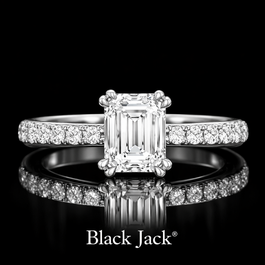 2.40 Carat Lab-Grown Diamond Engagement Ring Emerald Cut in 14K White Gold