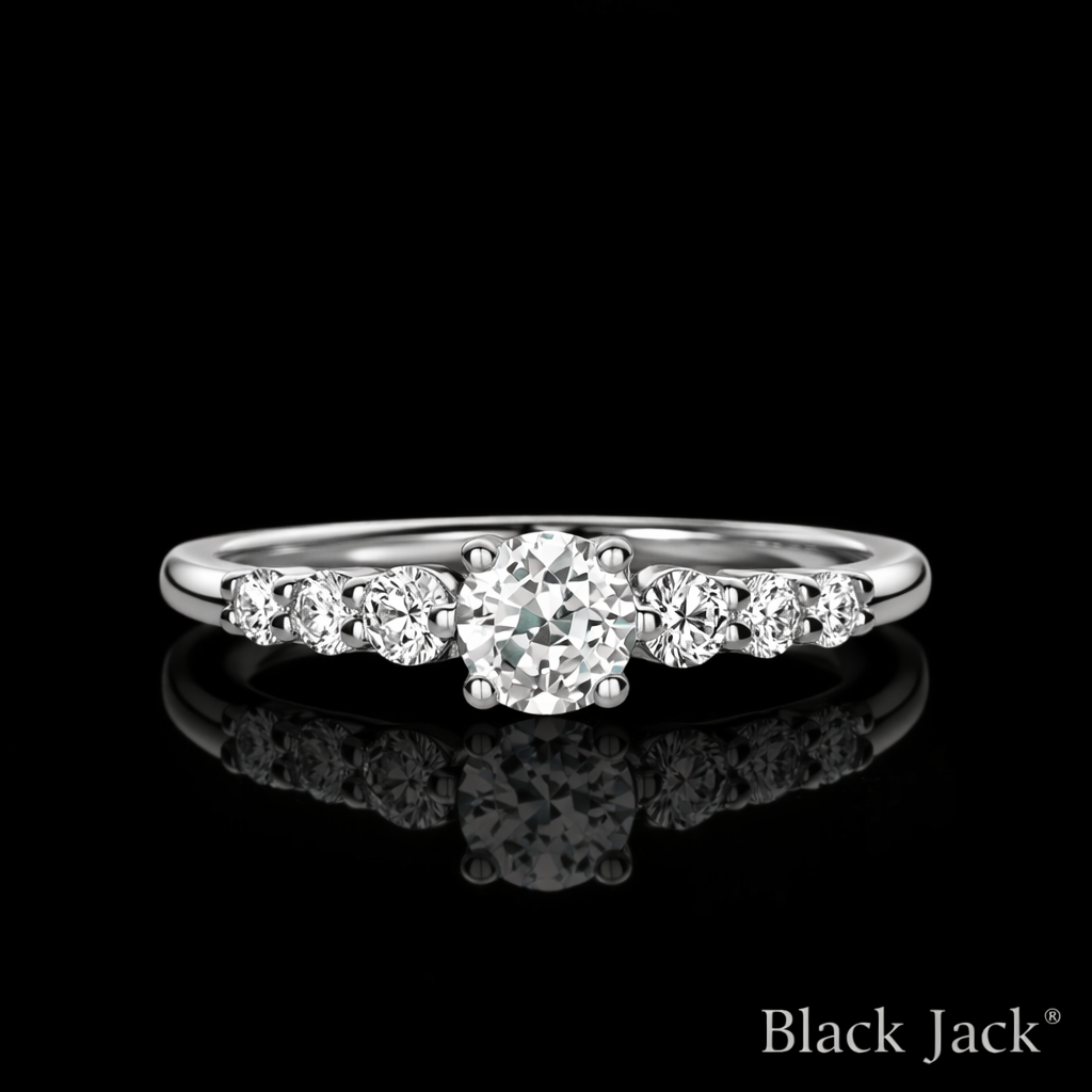 0.70 Carat Lab-Grown Diamond Solitaire Engagement Ring Round Cut in 14K White Gold