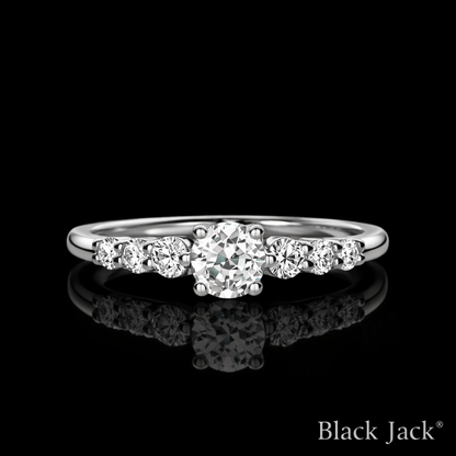 0.70 Carat Lab-Grown Diamond Solitaire Engagement Ring Round Cut in 14K White Gold