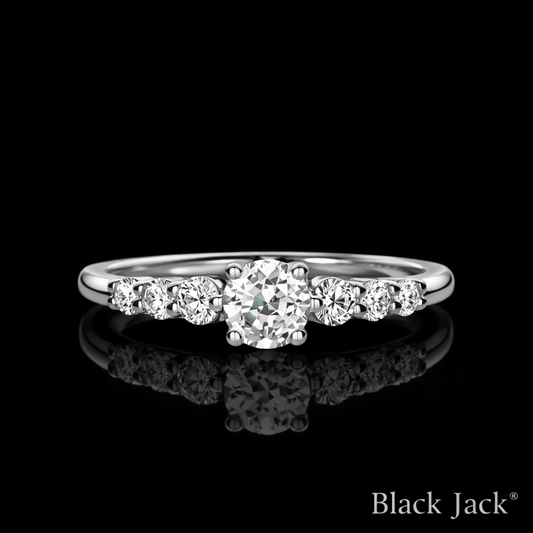 0.70 Carat Lab-Grown Diamond Solitaire Engagement Ring Round Cut in 14K White Gold