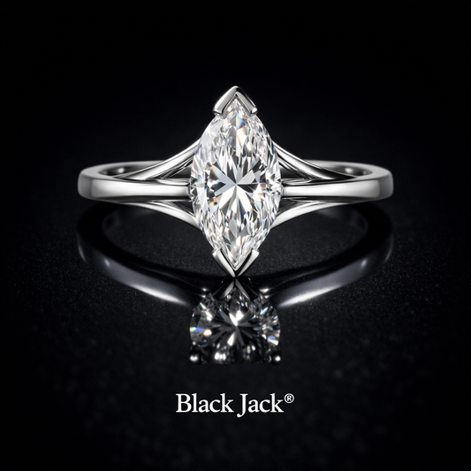 2 Ct Marquise Cut Classic Solitaire Engagement Ring in 925 Sterling Silver | Black Jack®