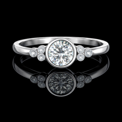 2.20 Carat Lab-Grown Diamond Engagement Ring Round Cut with Side Stones in 14K White Gold