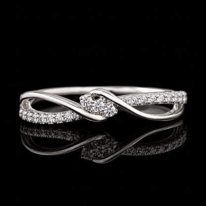 1.50 Ct Pet Memorial Diamond Ring Infinity Cluster Memory Diamond Ring Round Cut 14K White Gold Black Jack