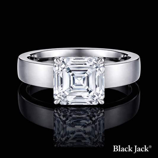 2.50 Ct Asscher Cut Lab-Grown Diamond Solitaire Engagement Ring in 14K White Gold
