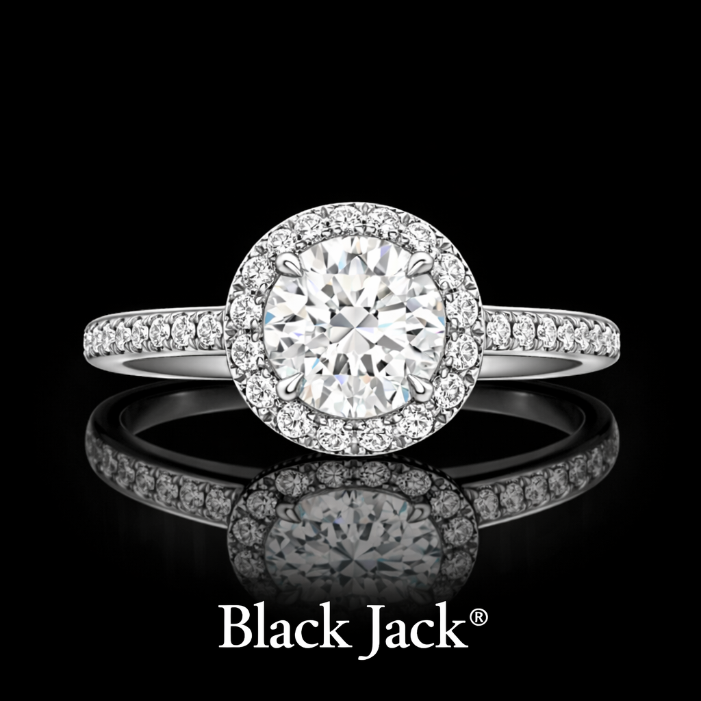 2.60 Carat Lab-Grown Diamond Round Halo Engagement Ring Round Cut in 14K White Gold