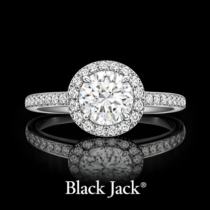 2.60 Carat Lab-Grown Diamond Round Halo Engagement Ring Round Cut in 14K White Gold