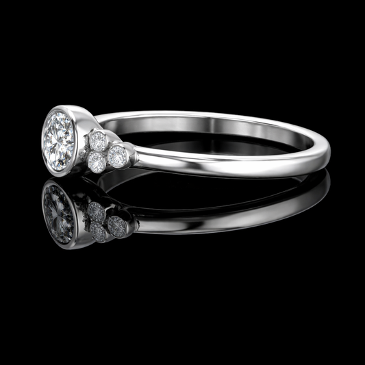 2.20 Carat Lab-Grown Diamond Engagement Ring Round Cut with Side Stones in 14K White Gold