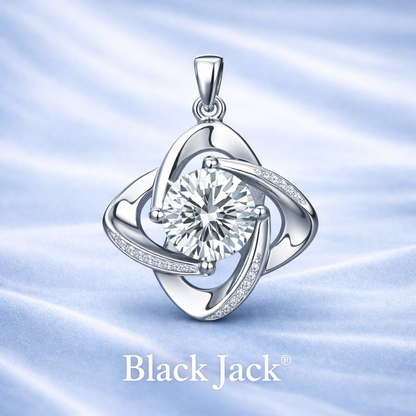 Lab Grown Round Diamond Designer Swirl Pendant in 14K White Gold (2.00 CT Total) IGI Certified