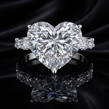 Diamond Heart Cut Cathedral Pavé memorial jewelry Ring