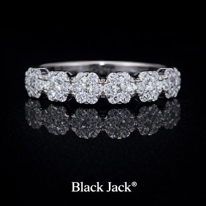 0.75 Carat Round Cut Lab-Grown Diamond Wedding Band Ring in 925 Sterling Silver
