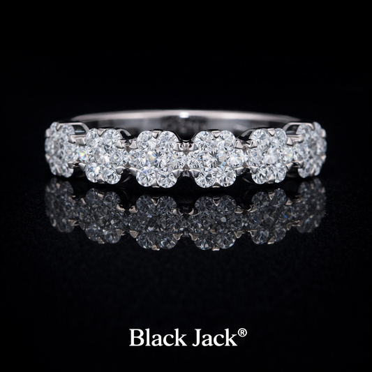 0.75 Carat Round Cut Lab-Grown Diamond Wedding Band Ring in 925 Sterling Silver